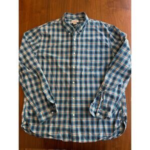 Lands' End Canvas Men's Plaid Button Down Flannel Shirt - Size XL